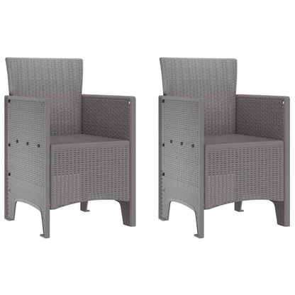 Garden Chair 2 pcs Light grey 53 x 49 x 85 cm PP