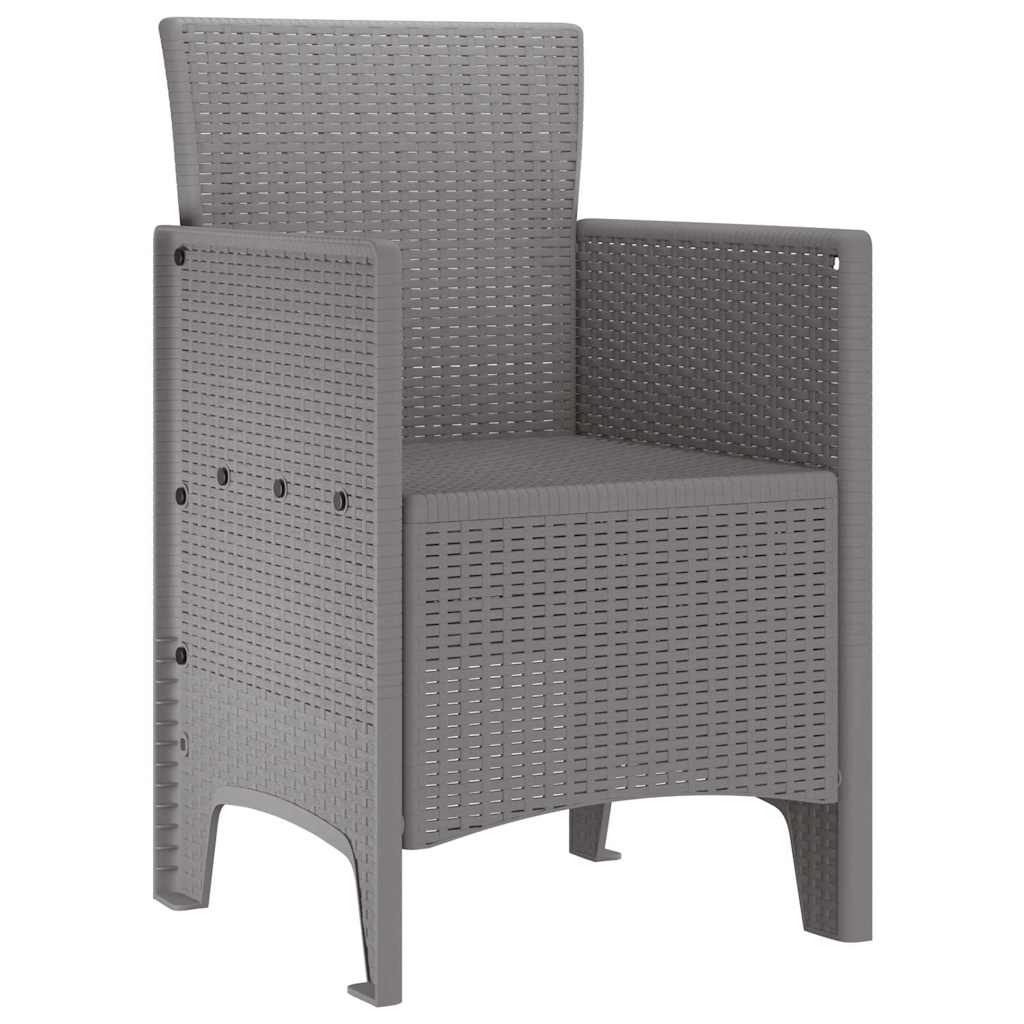 Garden Chair 2 pcs Light grey 53 x 49 x 85 cm PP