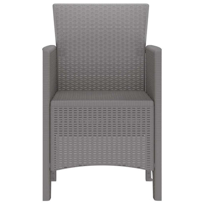 Garden Chair 2 pcs Light grey 53 x 49 x 85 cm PP