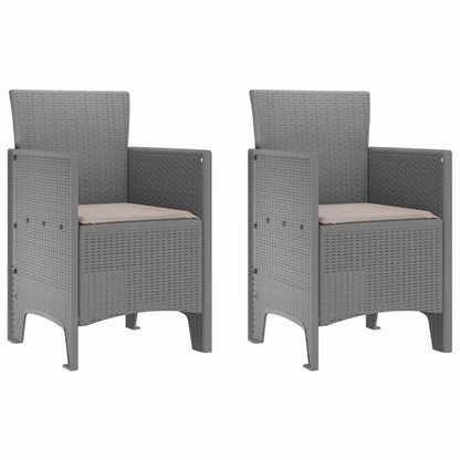Garden Chair 2 pcs Light grey 53 x 49 x 85 cm PP