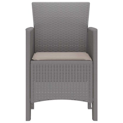 Garden Chair 2 pcs Light grey 53 x 49 x 85 cm PP
