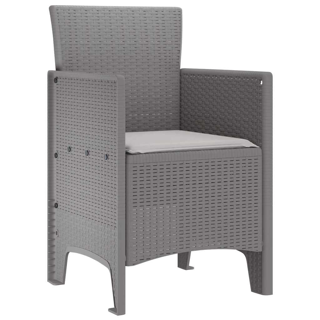 Garden Chair 2 pcs Light grey 53 x 49 x 85 cm PP
