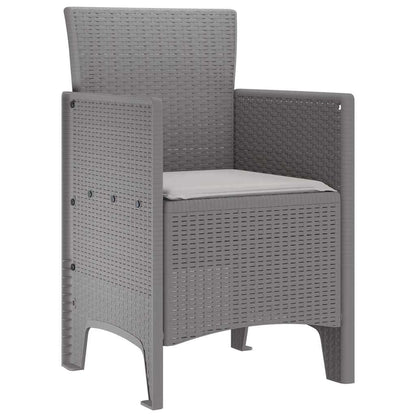 Garden Chair 2 pcs Light grey 53 x 49 x 85 cm PP
