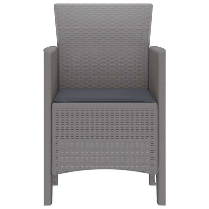 Garden Chair 2 pcs Light grey 53 x 49 x 85 cm PP