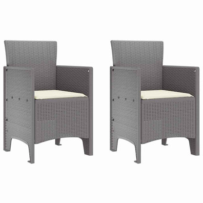 Garden Chair 2 pcs Light grey 53 x 49 x 85 cm PP