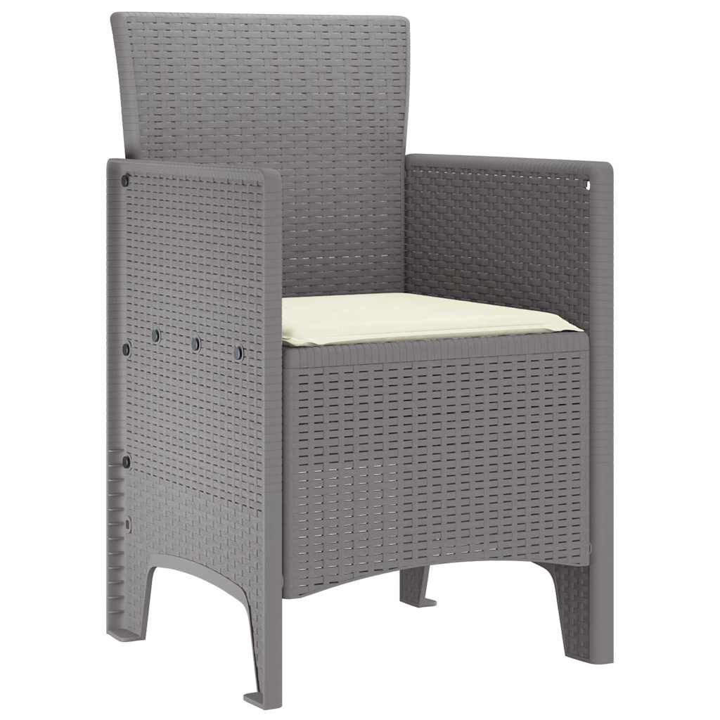 Garden Chair 2 pcs Light grey 53 x 49 x 85 cm PP