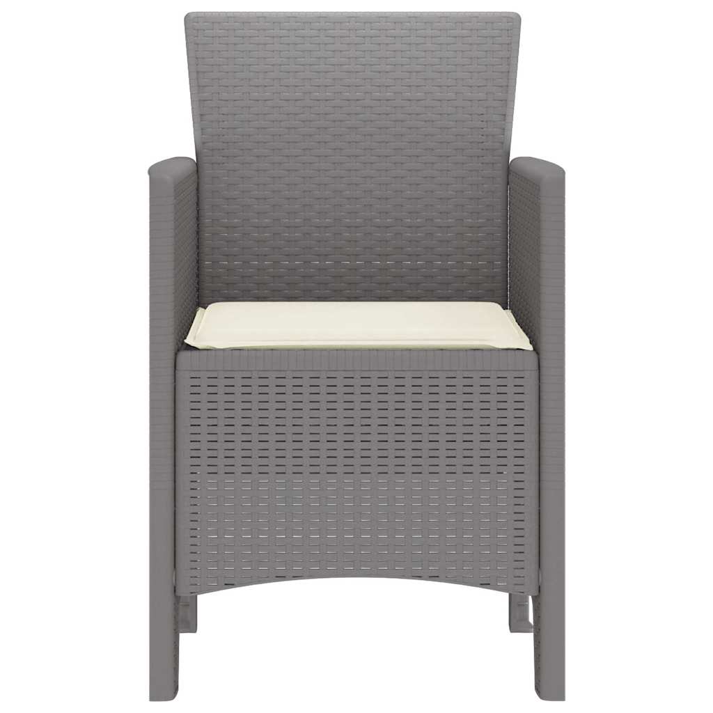 Garden Chair 2 pcs Light grey 53 x 49 x 85 cm PP