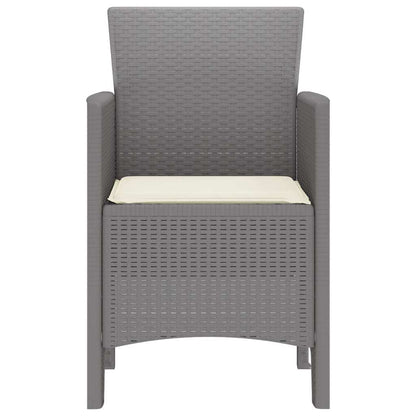 Garden Chair 2 pcs Light grey 53 x 49 x 85 cm PP