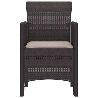 Garden Chair 4 pcs Brown 53 x 49 x 85 cm PP