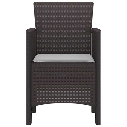 Garden Chair 4 pcs Brown 53 x 49 x 85 cm PP