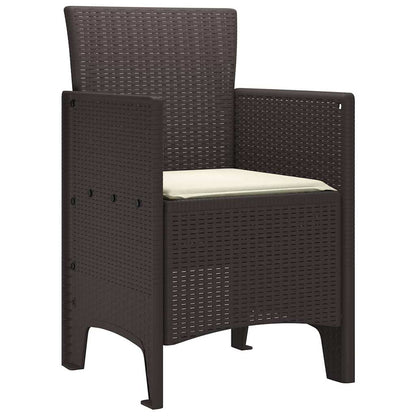 Garden Chair 4 pcs Brown 53 x 49 x 85 cm PP