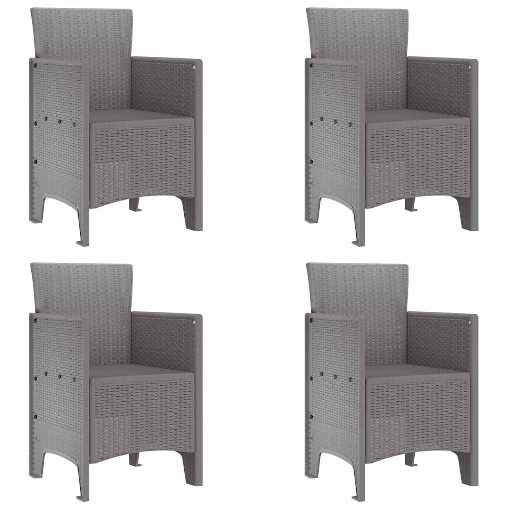 Garden Chair 4 pcs Light grey 53 x 49 x 85 cm PP