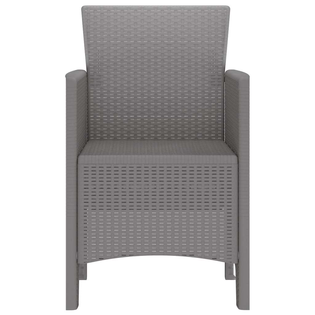 Garden Chair 4 pcs Light grey 53 x 49 x 85 cm PP