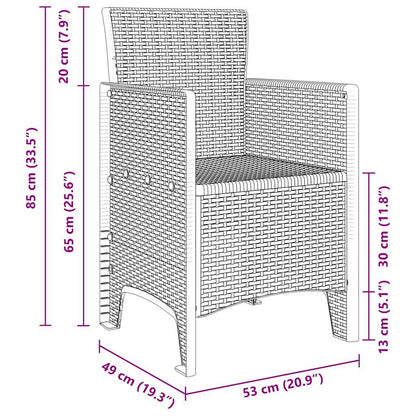 Garden Chair 4 pcs Light grey 53 x 49 x 85 cm PP