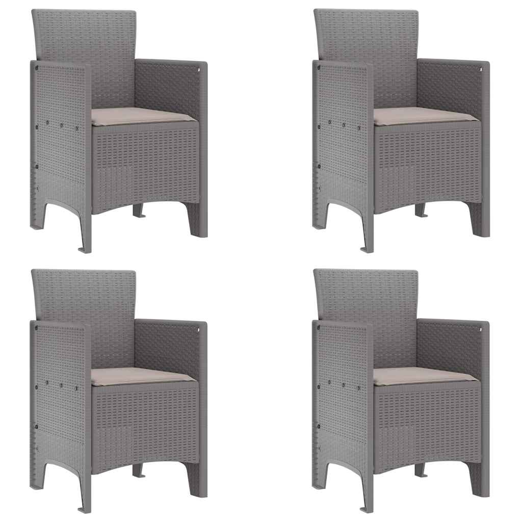 Garden Chair 4 pcs Light grey 53 x 49 x 85 cm PP