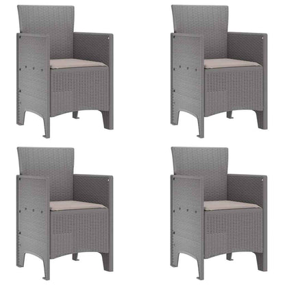Garden Chair 4 pcs Light grey 53 x 49 x 85 cm PP
