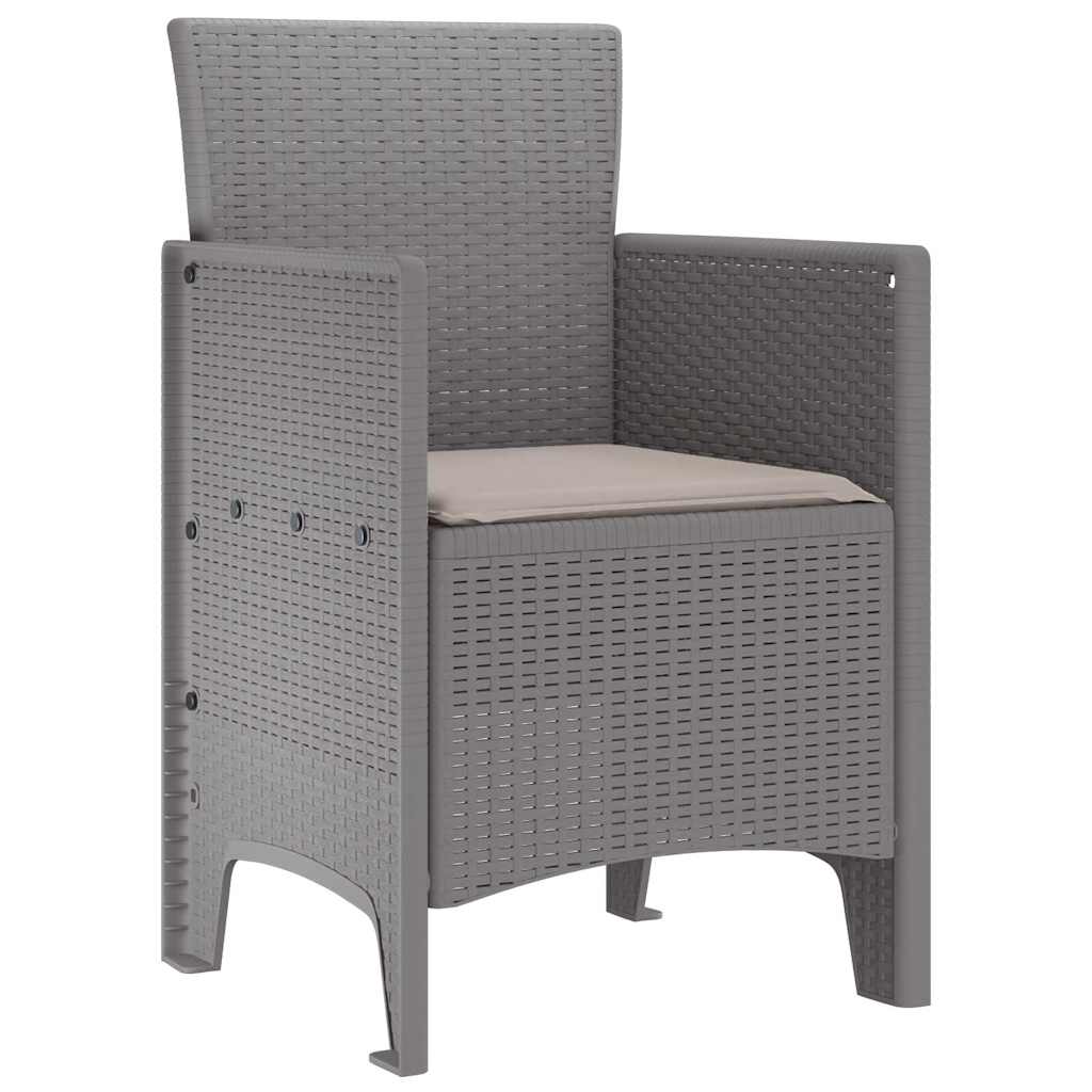 Garden Chair 4 pcs Light grey 53 x 49 x 85 cm PP