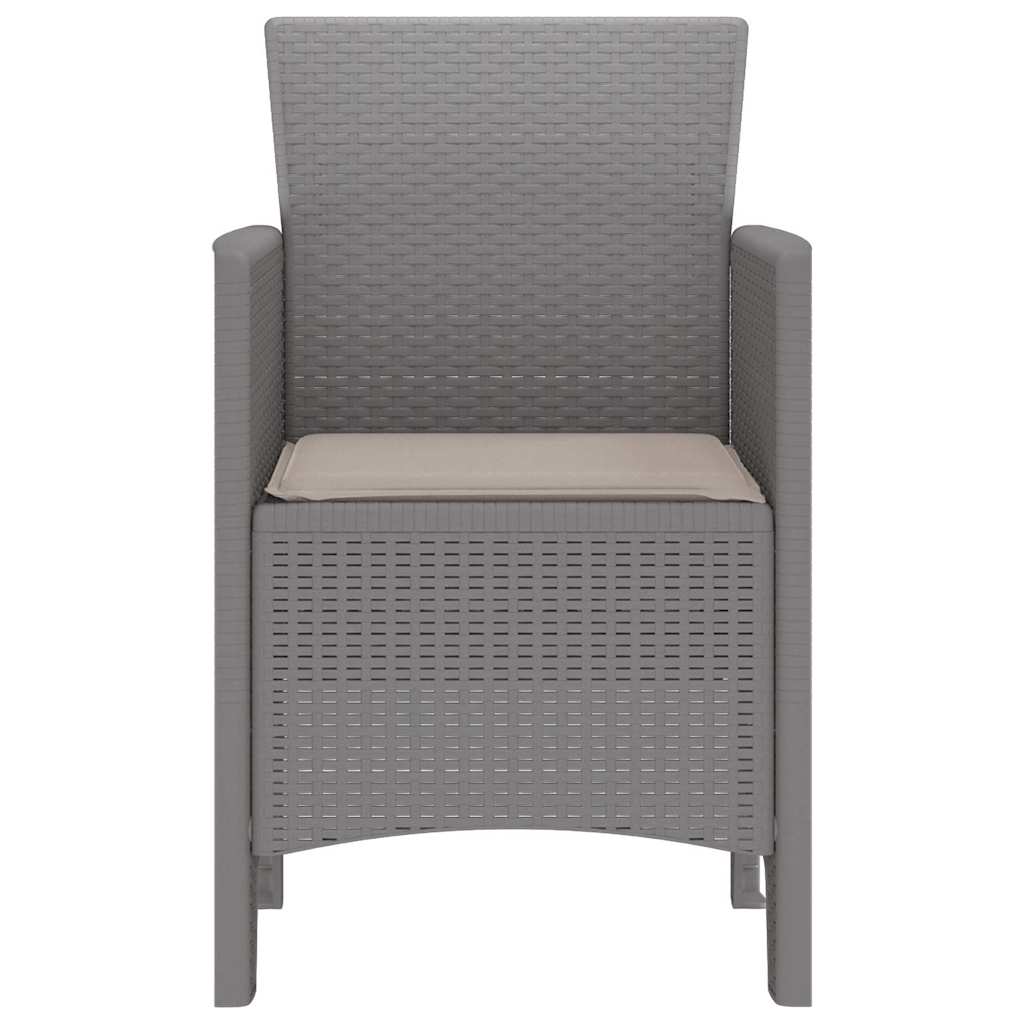 Garden Chair 4 pcs Light grey 53 x 49 x 85 cm PP
