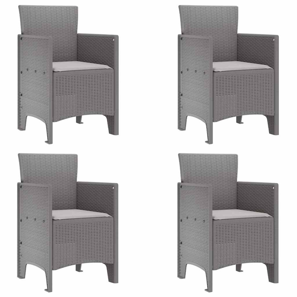 Garden Chair 4 pcs Light grey 53 x 49 x 85 cm PP