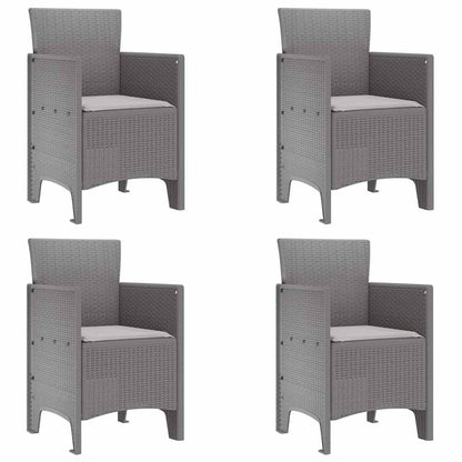 Garden Chair 4 pcs Light grey 53 x 49 x 85 cm PP