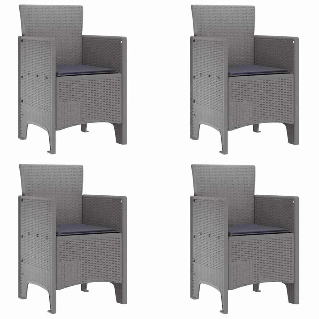 Garden Chair 4 pcs Light grey 53 x 49 x 85 cm PP