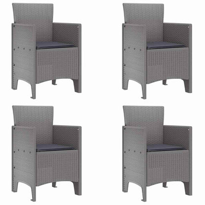 Garden Chair 4 pcs Light grey 53 x 49 x 85 cm PP