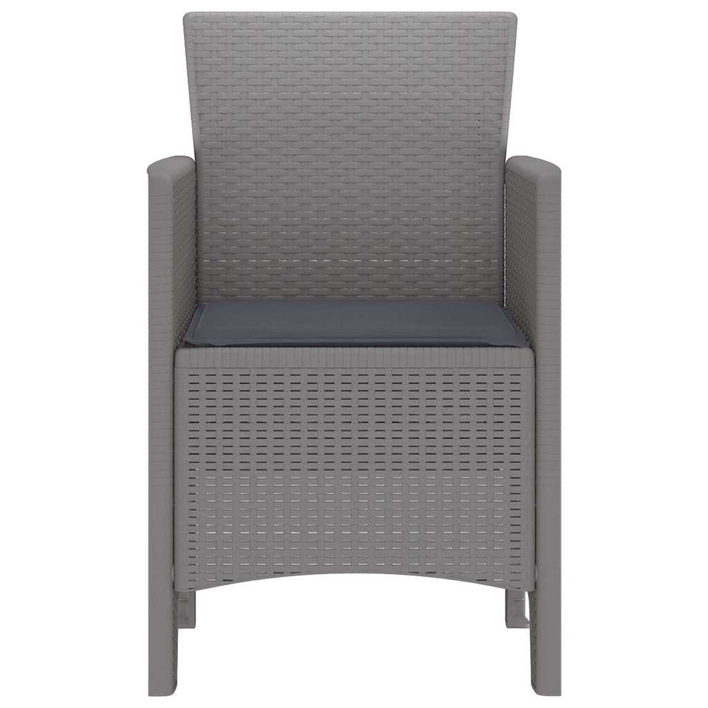 Garden Chair 4 pcs Light grey 53 x 49 x 85 cm PP