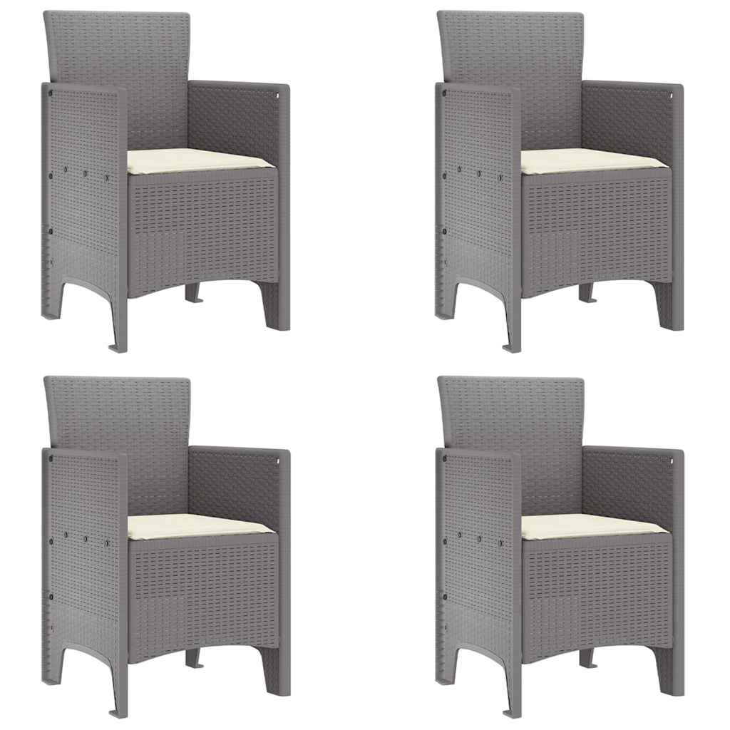 Garden Chair 4 pcs Light grey 53 x 49 x 85 cm PP