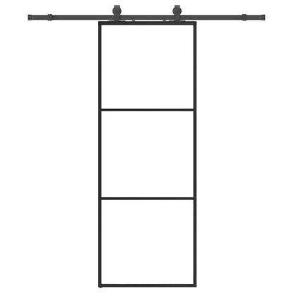 Sliding Door with Hardware Set Black 76x205 cm ESG Glass