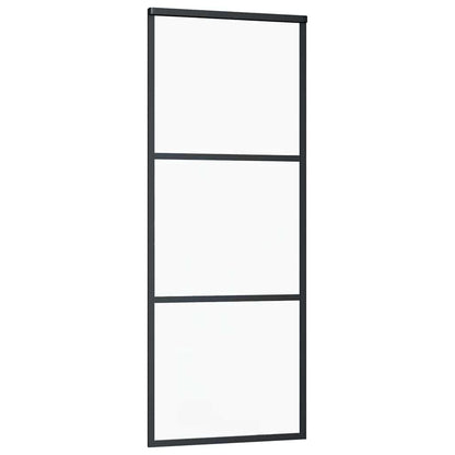 Sliding Door with Hardware Set Black 76x205 cm ESG Glass