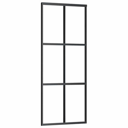 Sliding Door with Hardware Set Black 76x205 cm ESG Glass