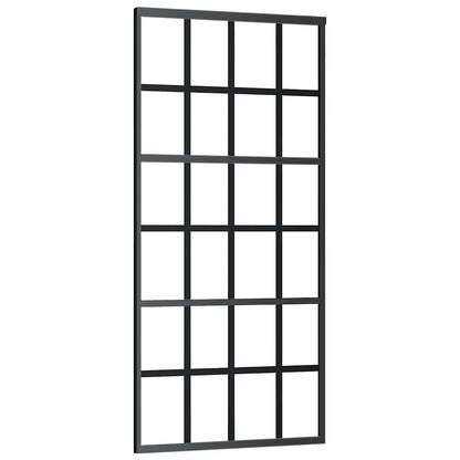 Sliding Door with Hardware Set Black 90x205 cm ESG Glass