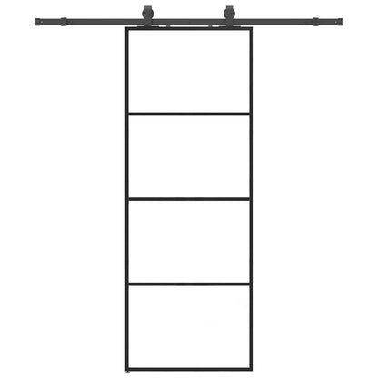 Sliding Door with Hardware Set Black 76x205 cm ESG Glass