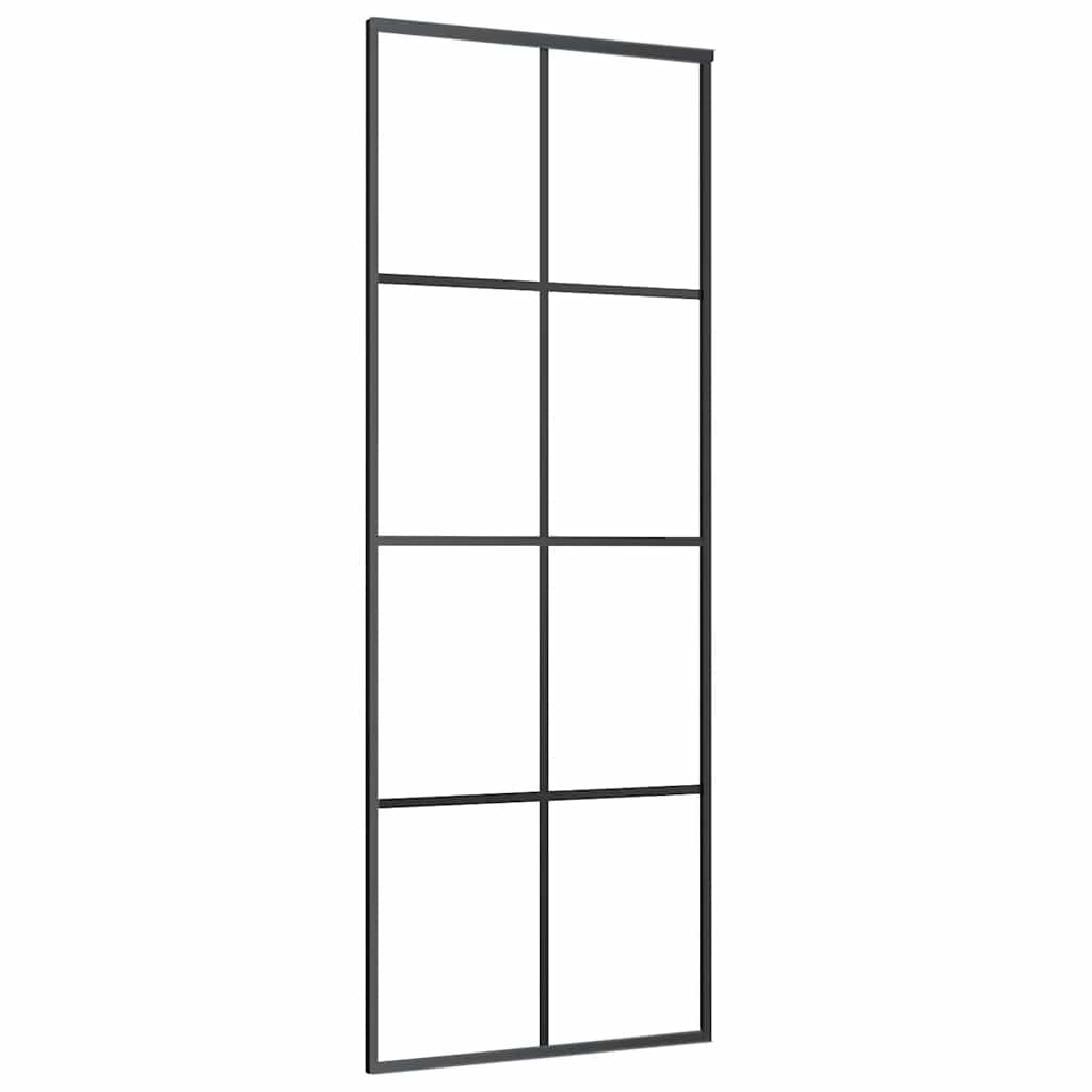 Sliding Door with Hardware Set Black 76x205 cm ESG Glass