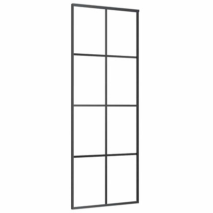 Sliding Door with Hardware Set Black 76x205 cm ESG Glass