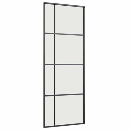 Sliding Door with Hardware Set Black 76x205 cm ESG Glass