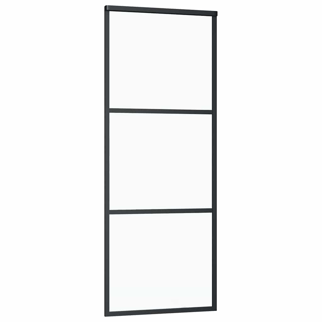 Sliding Door with Hardware Set Black 76x205 cm ESG Glass