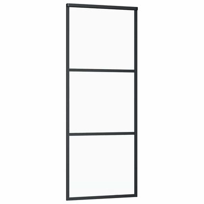 Sliding Door with Hardware Set Black 76x205 cm ESG Glass