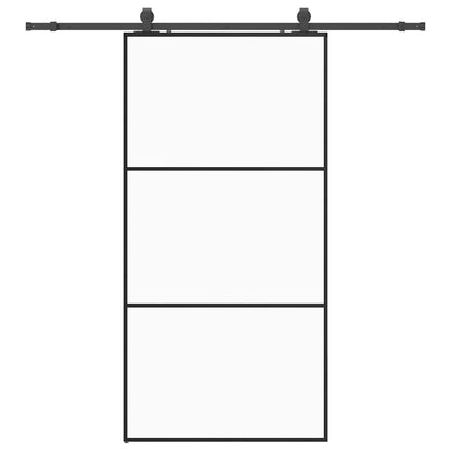 Sliding Door with Hardware Set Black 102x205 cm ESG Glass