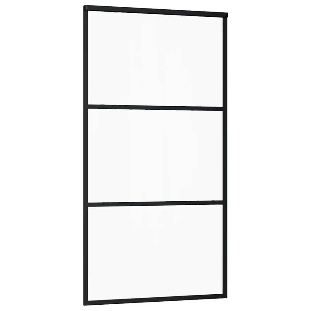 Sliding Door with Hardware Set Black 102x205 cm ESG Glass
