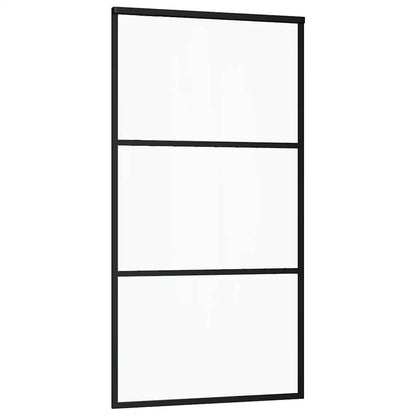 Sliding Door with Hardware Set Black 102x205 cm ESG Glass