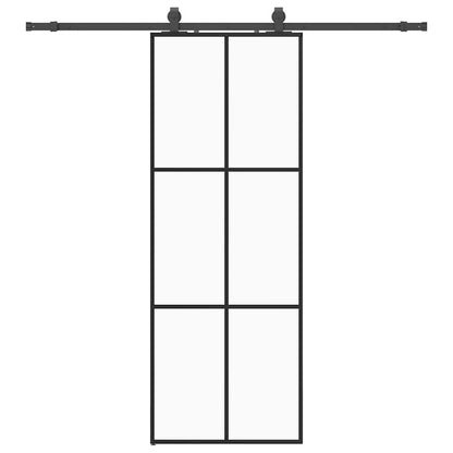 Sliding Door with Hardware Set Black 76x205 cm ESG Glass