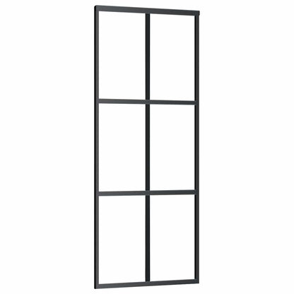 Sliding Door with Hardware Set Black 76x205 cm ESG Glass