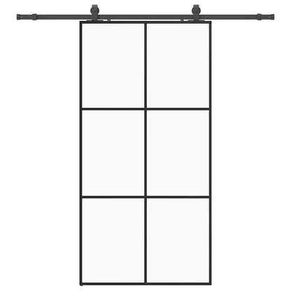 Sliding Door with Hardware Set Black 102x205 cm ESG Glass