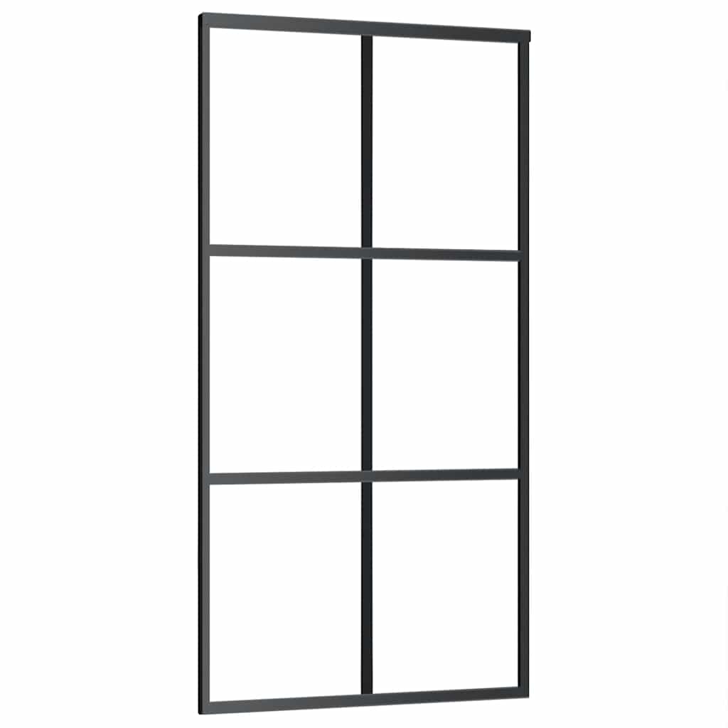 Sliding Door with Hardware Set Black 102x205 cm ESG Glass