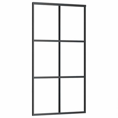 Sliding Door with Hardware Set Black 102x205 cm ESG Glass