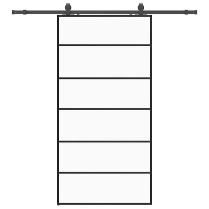 Sliding Door with Hardware Set Black 102x205 cm ESG Glass
