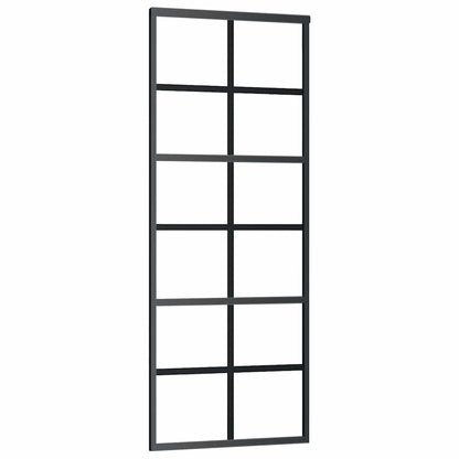 Sliding Door with Hardware Set Black 76x205 cm ESG Glass