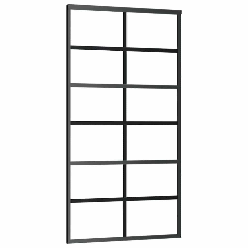 Sliding Door with Hardware Set Black 102x205 cm ESG Glass