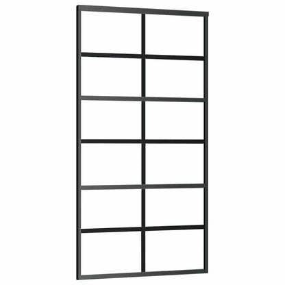 Sliding Door with Hardware Set Black 102x205 cm ESG Glass